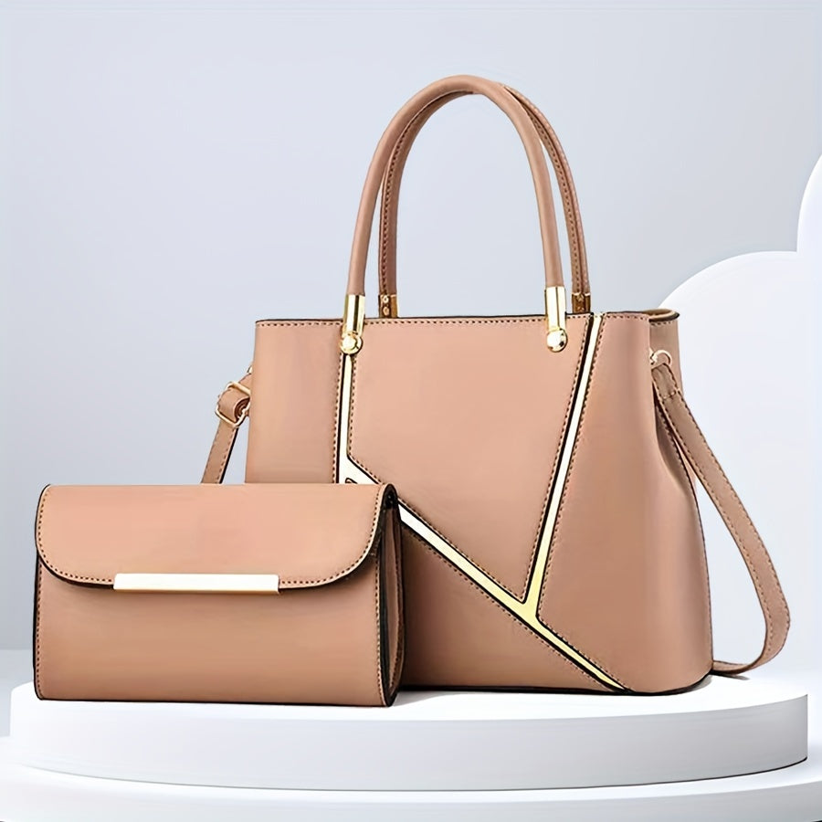 Women's 2-Piece Handbag Set - Tote & Crossbody Bag